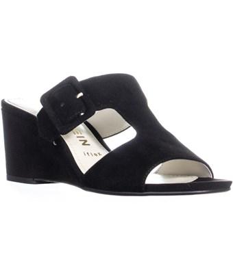 anne klein black wedge sandals