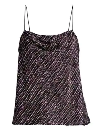 Shop Parker Beaded & Sequined Cowlneck Camisole In Black Multi