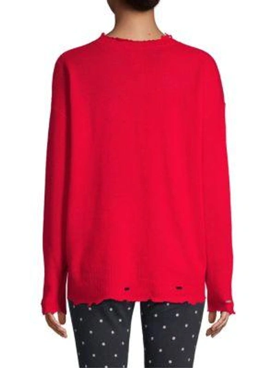 Shop Current Elliott The Destroyed Wool & Cashmere Sweater In Horse Guard