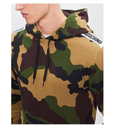 Shop Moschino Camouflage-print Cotton-jersey Hoody