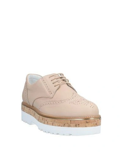 Hogan Lace-up Shoes In Beige