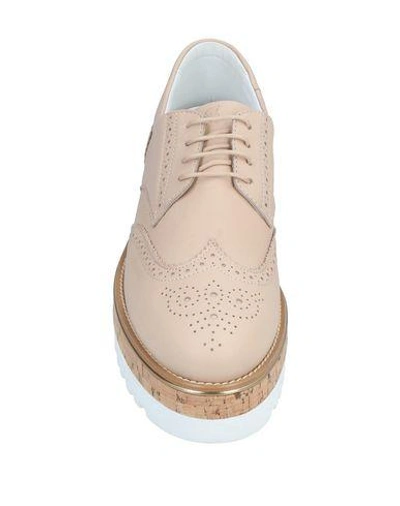 Hogan Lace-up Shoes In Beige