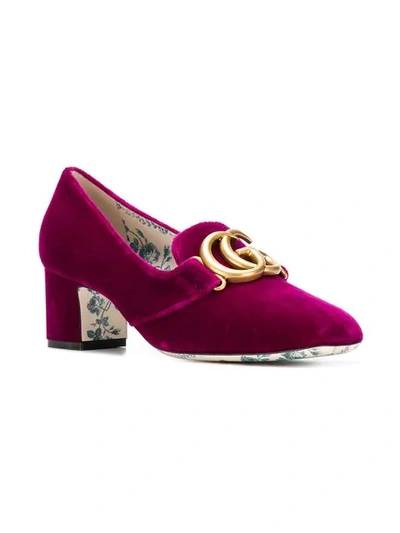 Shop Gucci Heeled Loafers In Pink