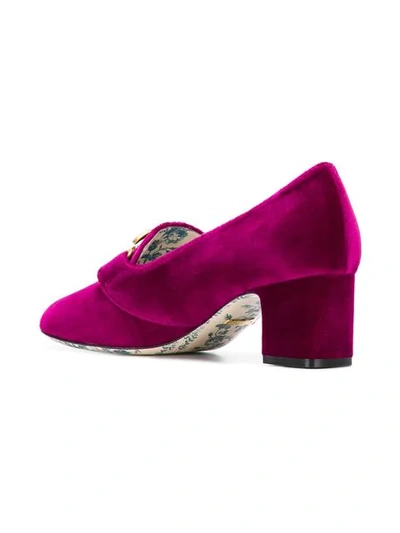 Shop Gucci Heeled Loafers In Pink