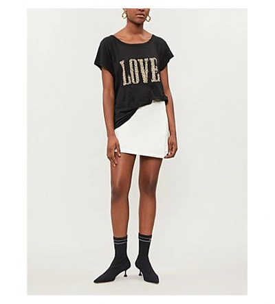 Shop Zadig & Voltaire Meryl Lin Linen T-shirt In Noir