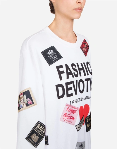 Shop Dolce & Gabbana Cotton Sweatshirt In White