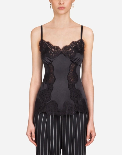 Shop Dolce & Gabbana Silk Top In Black