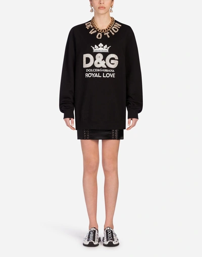 Shop Dolce & Gabbana Cotton Sweatshirt In Black