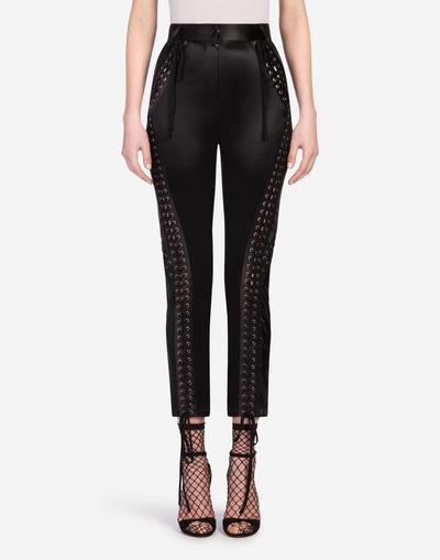 Shop Dolce & Gabbana Satin Pants In Black