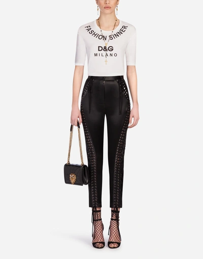 Shop Dolce & Gabbana Satin Pants In Black