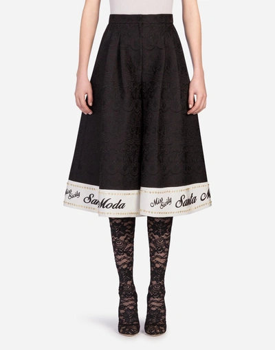 Shop Dolce & Gabbana Skirt Pants In Jacquard In Black