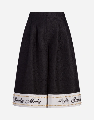 Shop Dolce & Gabbana Skirt Pants In Jacquard In Black