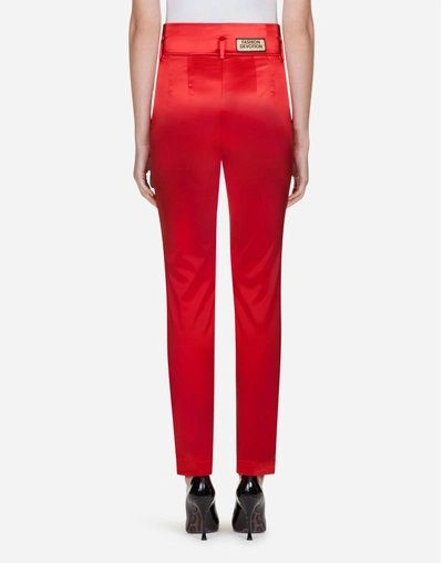 Shop Dolce & Gabbana Satin Pants In Red