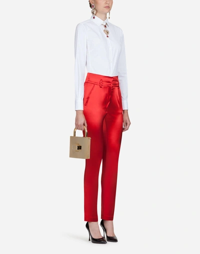 Shop Dolce & Gabbana Satin Pants In Red