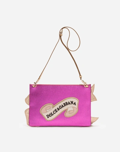 Shop Dolce & Gabbana Medium Cleo Bag With Embroidery Patch In Fuchsia