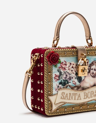 Shop Dolce & Gabbana Dolce Box Bag In A Mix Of Materials With Applications In Multi-colored