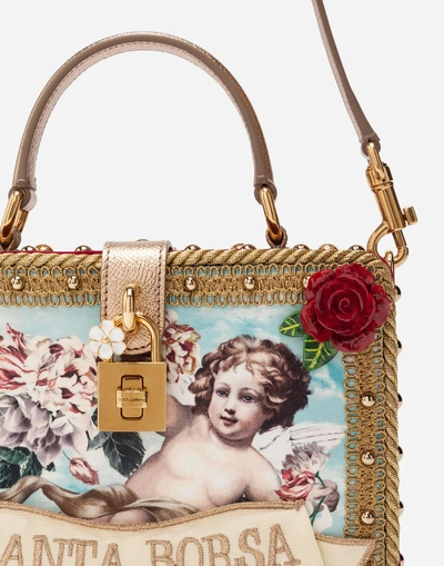 Shop Dolce & Gabbana Dolce Box Bag In A Mix Of Materials With Applications In Multi-colored