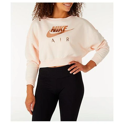 Nike Air Cropped Athletic Sweatshirt, Neutral Pattern In Pink/ Rose Gold |  ModeSens