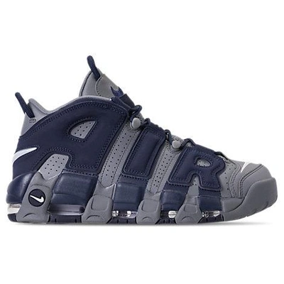 Shop Nike Men's Air More Uptempo '96 Basketball Shoes In Cool Grey/white/midnight Navy