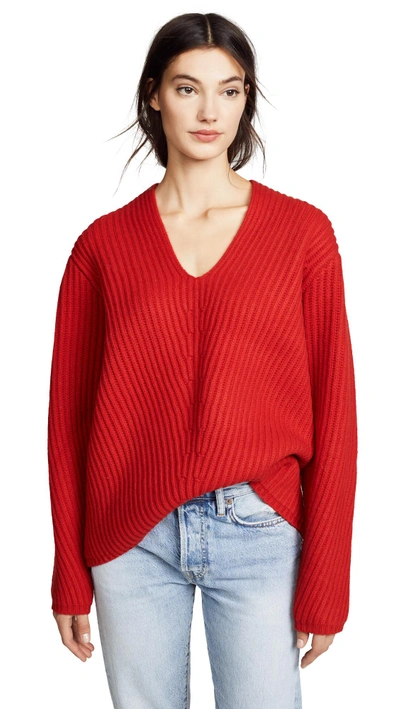 Shop Acne Studios Deborah Sweater In Red