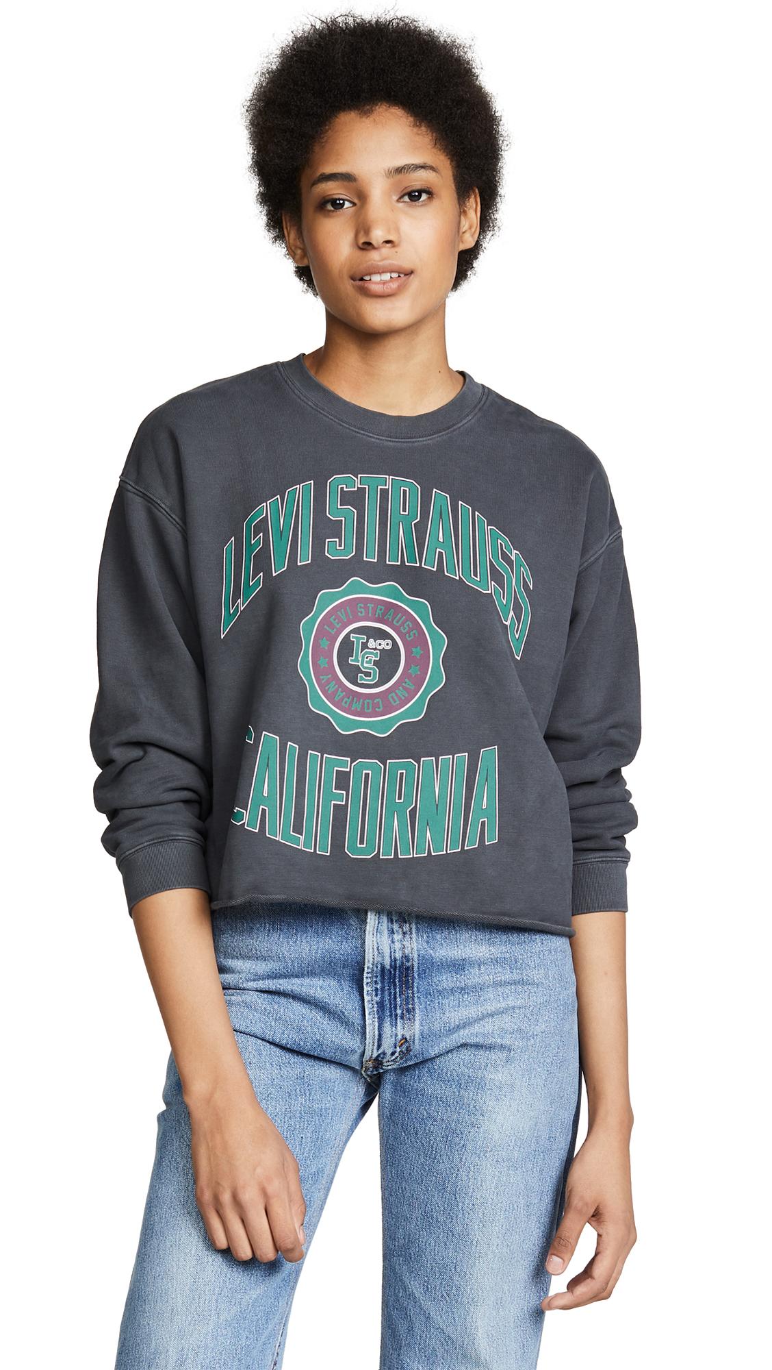 graphic raw cut hem sweatshirt