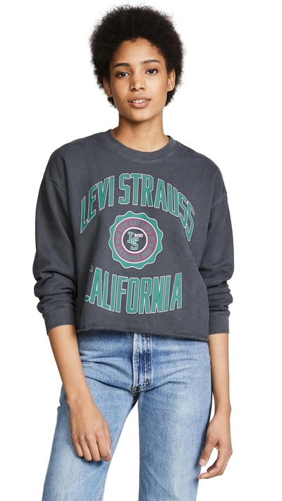 Levi's Graphic Raw Cut Sweatshirt In Varsity Caviar | ModeSens