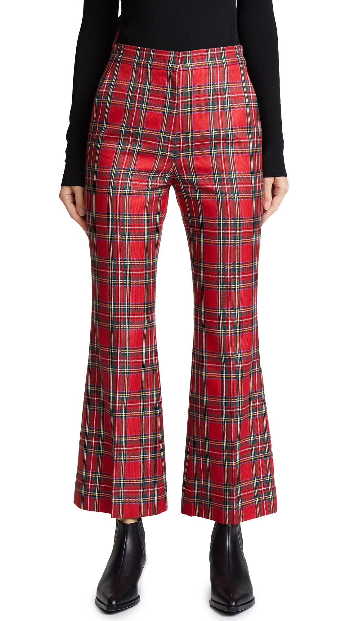 plaid cropped flare pants