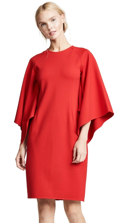 Shop Rhié Draped Sleeve Dress In Fire Red