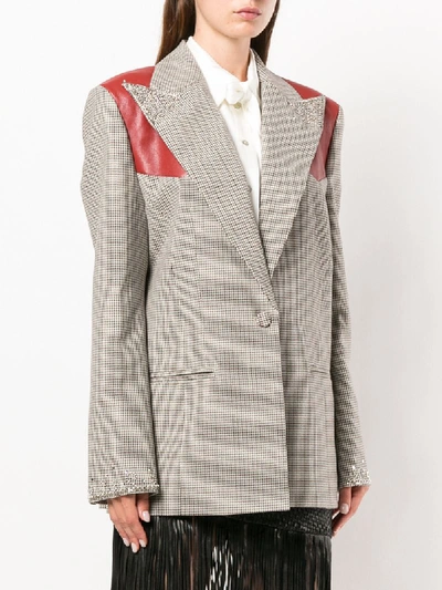 Shop Magda Butrym Contrast Panel Blazer - Neutrals