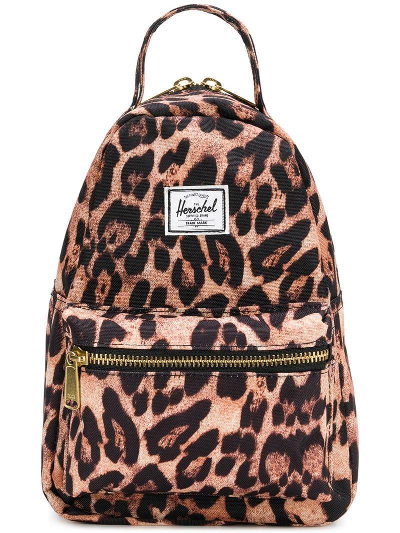 herschel backpack leopard print