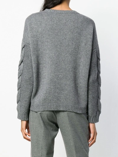 Shop Peserico Round Neck Sweater - Grey