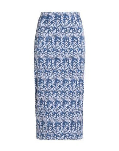 Shop Wes Gordon Midi Skirts In Slate Blue