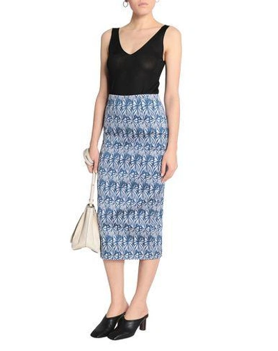 Shop Wes Gordon Midi Skirts In Slate Blue
