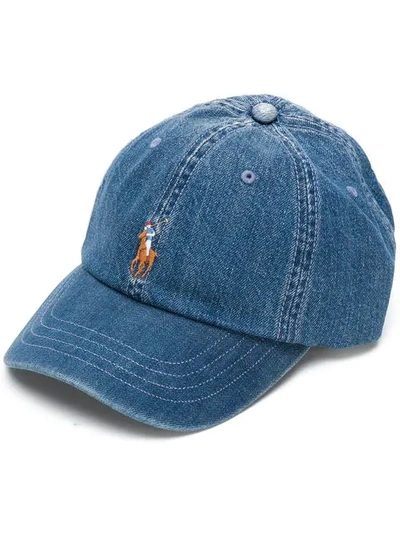 Shop Polo Ralph Lauren Denim Hat In Blue