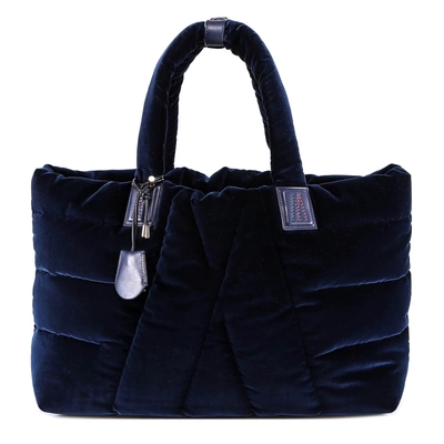 Shop Moncler Quilted Tote Bag In Blue
