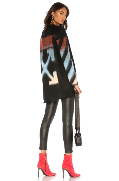 Shop Off-white Diag Intarsia Mohair Sweater In Black Multicolor