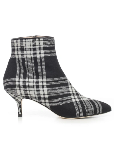 Shop Polly Plume Checked Ankle Boots In Black