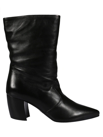 Shop Prada Pointed Toe Ankle Boots In Fnero