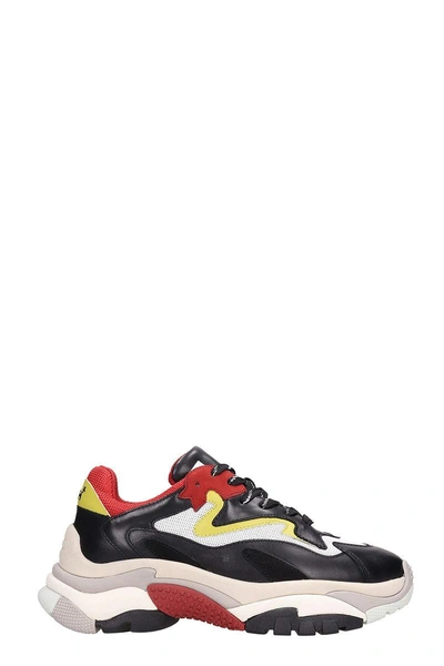 Shop Ash Atomic Multicolor Leather And Fabric Sneakers In Black