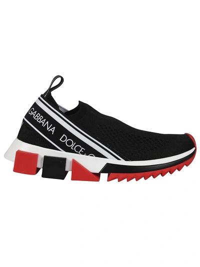 Shop Dolce & Gabbana Sock-detailed Slip-on Sneakers In Nero/b.co