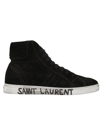 Shop Saint Laurent Joe Mid-top Sneakers In Nero