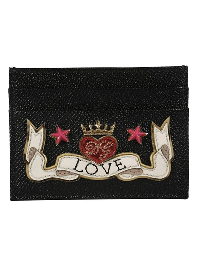 Shop Dolce & Gabbana Love Card Holder In Black