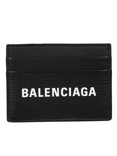 Shop Balenciaga Logo Cardholder In Noir