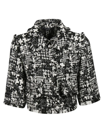Shop Dolce & Gabbana Fringed Cropped Jacket In Smulti