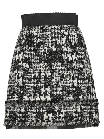 Shop Dolce & Gabbana Tweed Mini Skirt In Smulti