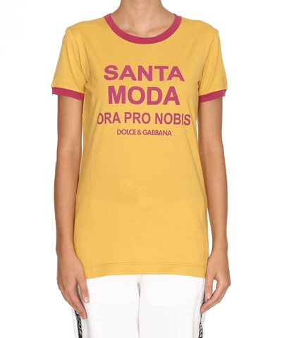Shop Dolce & Gabbana Logo T-shirt In Yellow