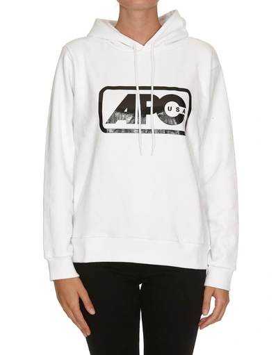 Shop Apc A.p.c. Lettrism Hoodie In White