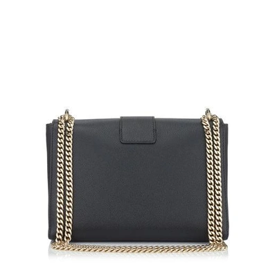 Shop Jimmy Choo Marianne Shoulder Bag/s Black Grainy Calf Leather Shoulder Bag