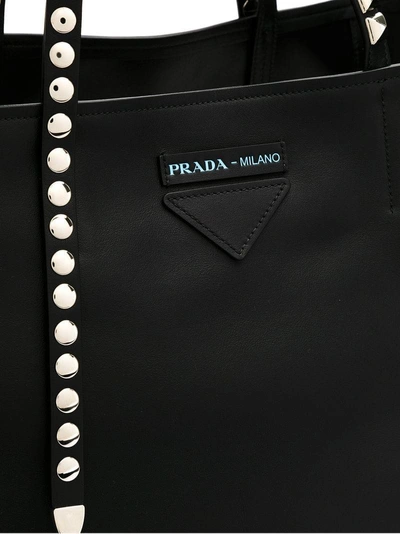 Shop Prada 1bg208vobo2b2j F0002 Leather/fur/exotic Skins->calf Leather - Black