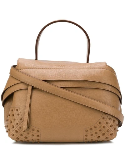 Shop Tod's Small Wave Gommini Bag - Brown